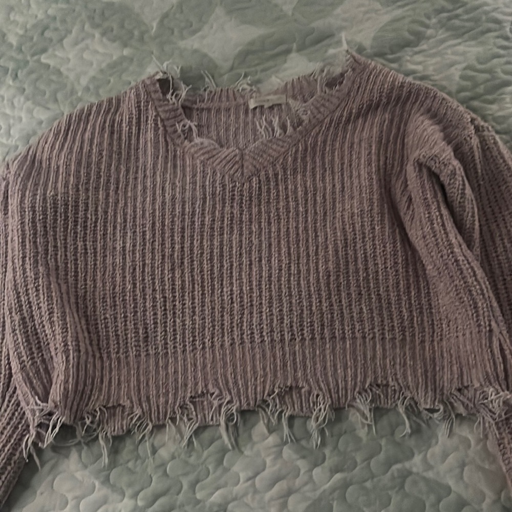 Pink knitted sweater